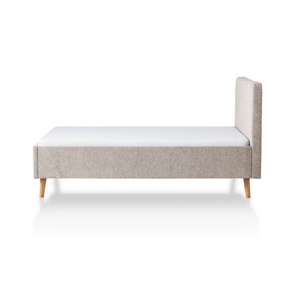 Pilkos spalvos/rudos spalvos dvigulė lova audiniu dengta be grotelių 140x200 cm Smart – Meise Möbel-image-2