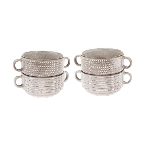 Skirta sriubai šviesiai rudos spalvos iš keramikos maži dubenys 4 vnt. 470 ml – Dakls