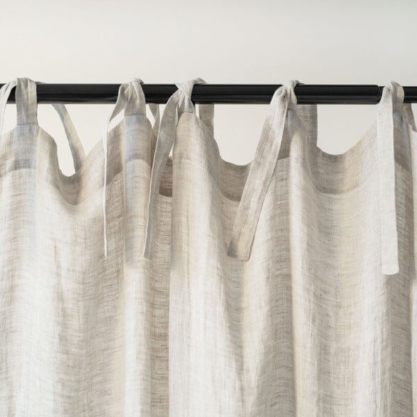 Smėlio spalvos lengvos lininės užuolaidos su kilpomis Linen Tales Daytime, 275 x 130 cm-image-2