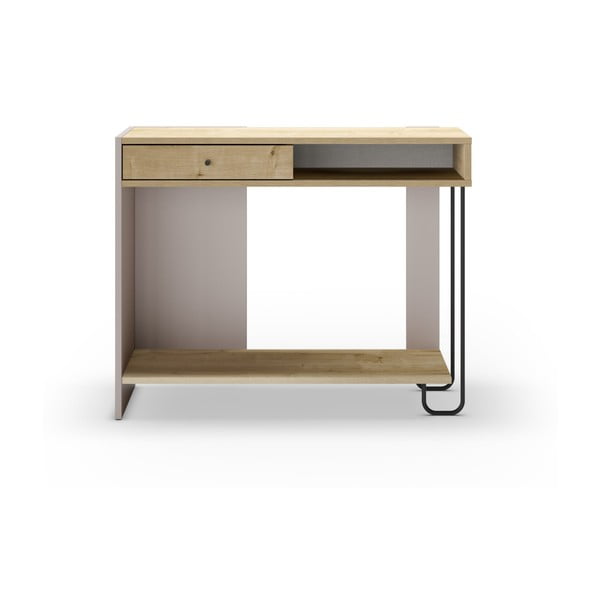 Konsolinis staliukas su ąžuolo dekoro stalviršiu 35x100 cm Saturne – Marckeric