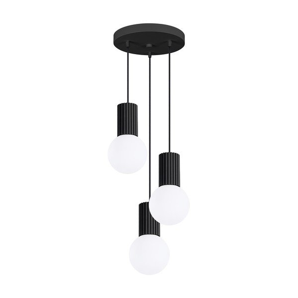 Juodos spalvos iš metalo kabantis šviestuvas ø 25 cm su stiklo gaubtu Orbital – Sollux