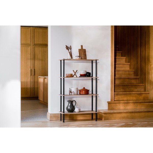 Mėlynos spalvos pastatoma lentyna iš ąžuolo 80x127x35 cm Teidi – noo.ma-image-1