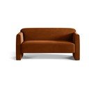 Terakotos spalvos iš velveto sofa 140 cm Abby – Micadoni 
