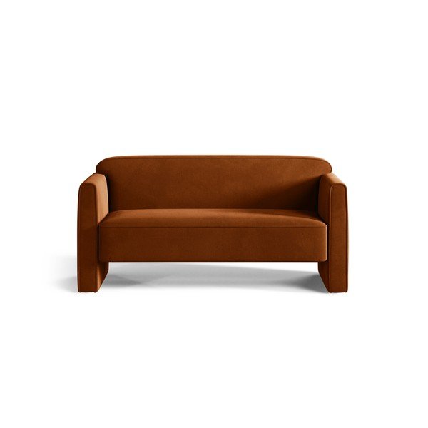 Terakotos spalvos iš velveto sofa 140 cm Abby – Micadoni 