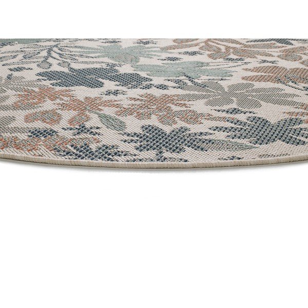 Smėlio ir žalios spalvos lauko kilimas Universal Floral, ø 115 cm-image-2