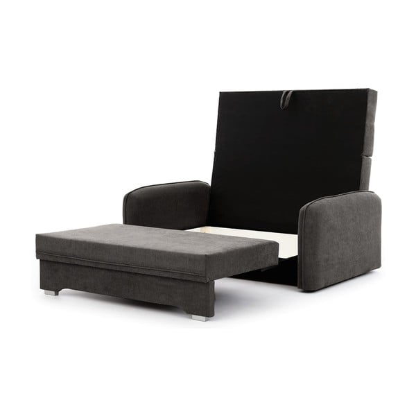 Tamsiai pilkos spalvos iš šenilinio audinio sulankstoma/su sandėliavimo vieta sofa 155 cm Laine – ELTAP-image-2