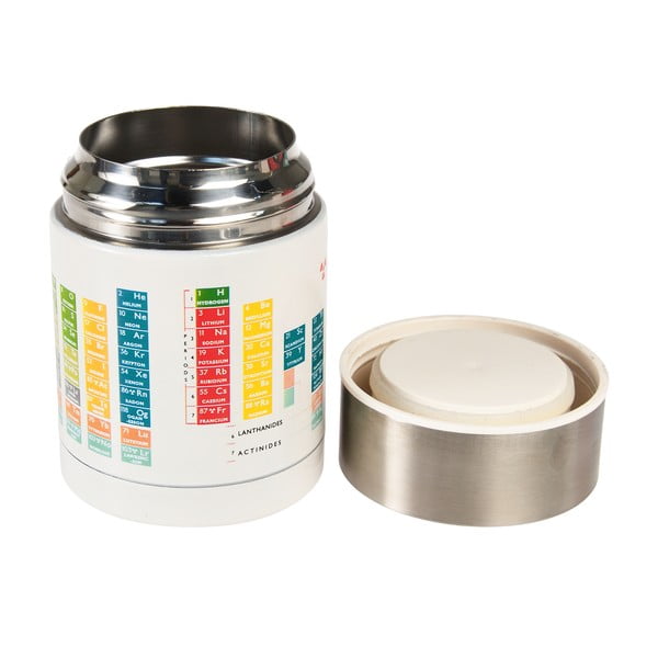 Kreminės spalvos/sidabrinės spalvos maistui/vaikams termosas 450 ml Periodic Table – Rex London-image-1