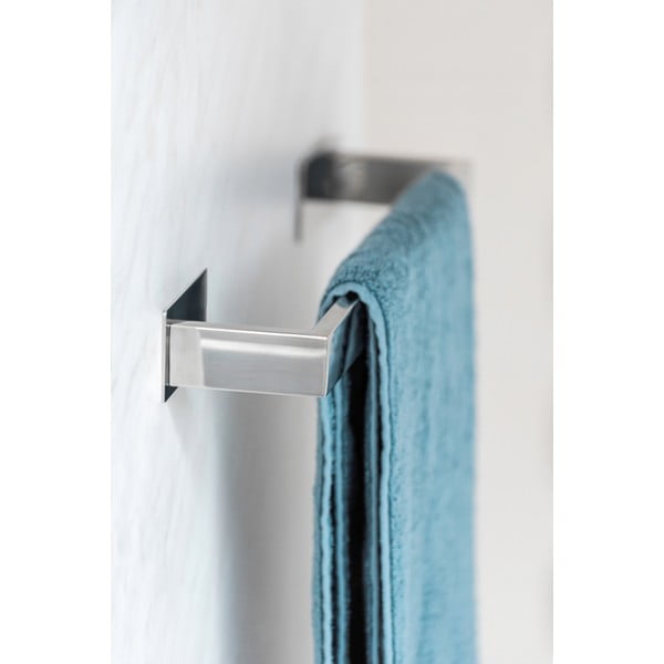 Klijuojamas iš nerūdijančio plieno rankšluosčio laikiklis blizgios sidabrinės spalvos Genova – Wenko-image-1