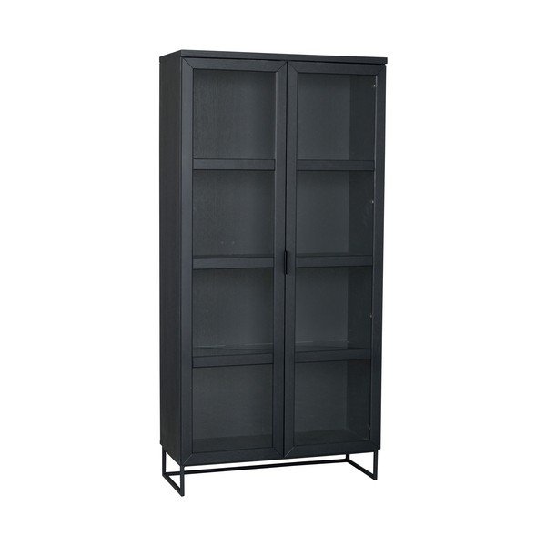 Juoda vitrina iš ąžuolo medienos 95x195 cm Everett - Rowico-image-2
