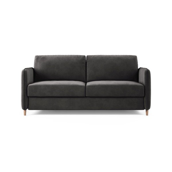 Tamsiai pilkos spalvos sofa miegojimui iš velveto 184 cm – Micadoni 