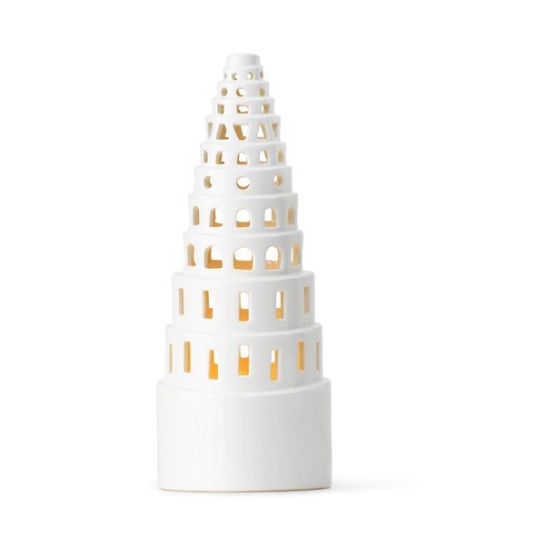 Balta keramikinė kalėdinė žvakidė Kähler Design Lighthouse, ø 9 cm-image-2