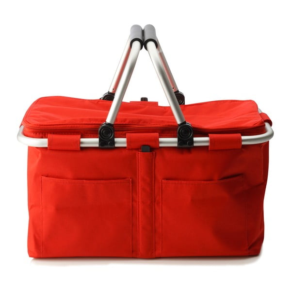 Pirkinių krepšys su užtrauktuku ir šiluminiu sluoksniu, raudonas