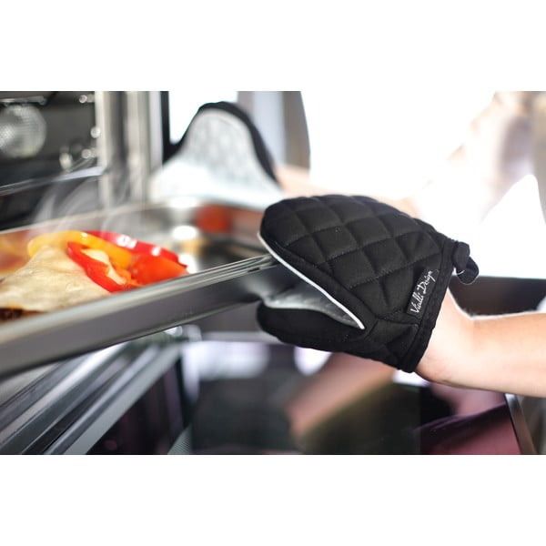 Juodai balta medvilninė medvilninė puodynė su silikoniniu Vialli dizainu-image-1