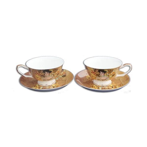 Gustavas Klimtas - dviejų puodelių ir lėkščių rinkinys "Adele