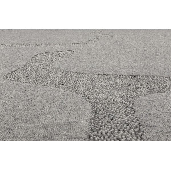 Iš vilnos kilimas pilkos spalvos 133x190 cm Morphic Organica – Agnella-image-4