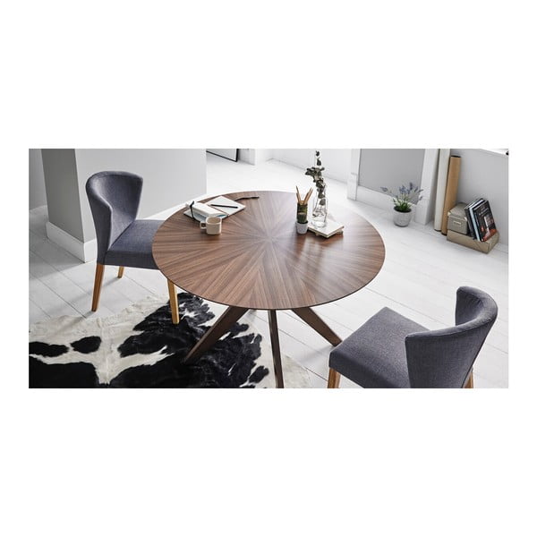 Valgomojo stalas su riešutmedžio apdaila sømcasa Carmel, ⌀ 120 cm-image-1