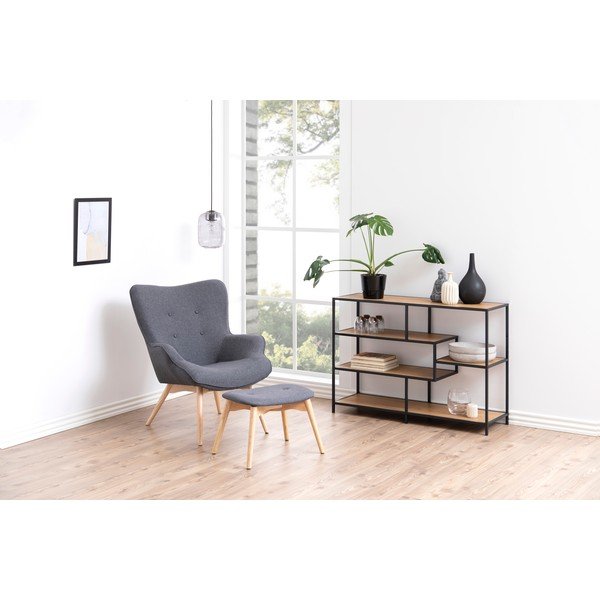 Ąžuolo medienos knygų spinta Actona Seaford, aukštis 78 cm-image-1