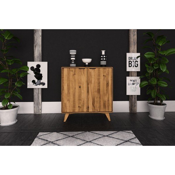 Aukšta ąžuolinė komoda 90x92 cm Greg - The Beds-image-3