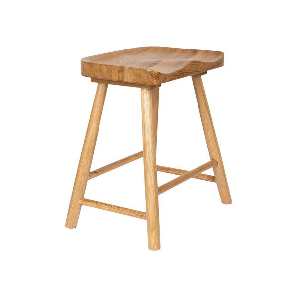 Natūralios spalvos iš ąžuolo masyvo taburetė Vander – White Label-image-1