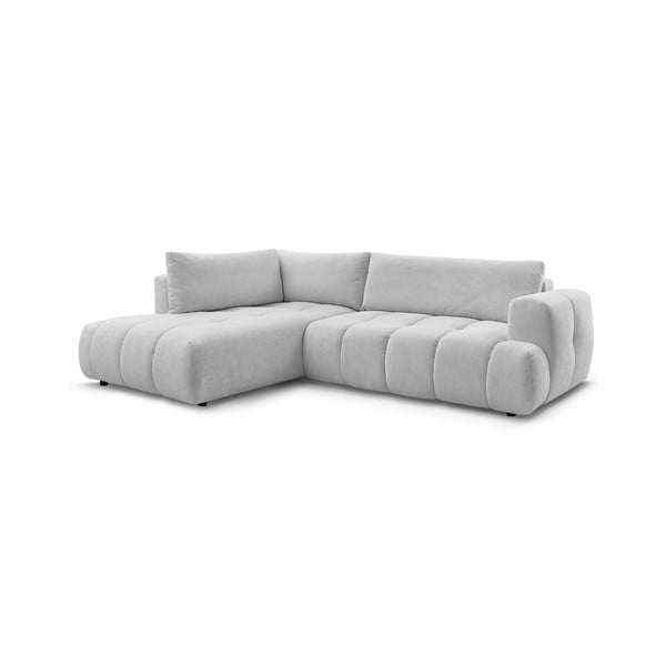Šviesiai pilkos spalvos sulankstoma/su sandėliavimo vieta kampinė sofa (su kairiuoju kampu/„L“ formos) Fuji – Bobochic Paris-image-3