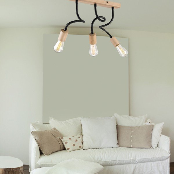 Juodas/natūralus lubinis šviestuvas - LAMKUR-image-3