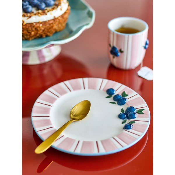 Rožinės spalvos/kreminės spalvos desertinės iš akmens masės lėkštės 4 vnt. ø 20,5 cm Carry – Bloomingville-image-1