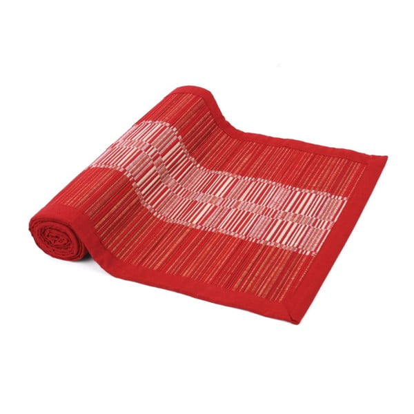 Raudonas šiaudų ir medvilnės staltiesė "Ladelle Akita", 33 x 150 cm