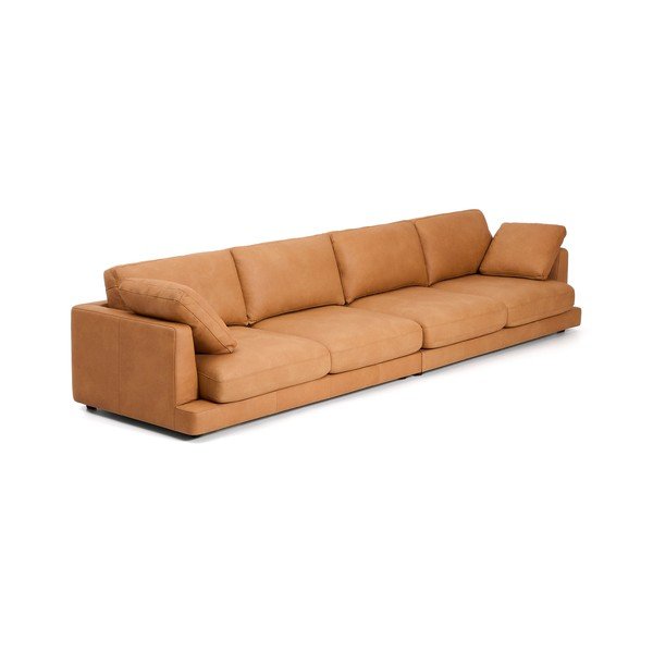 Rudos spalvos sofa iš odos 390 cm Gala – Kave Home
