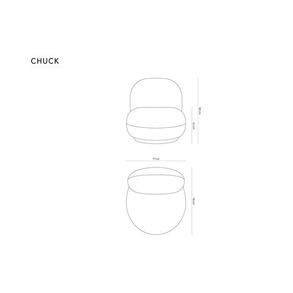 Šviesiai mėlynos spalvos pasukamas krėslas iš šenilinio audinio Chuck – Micadoni -image-4