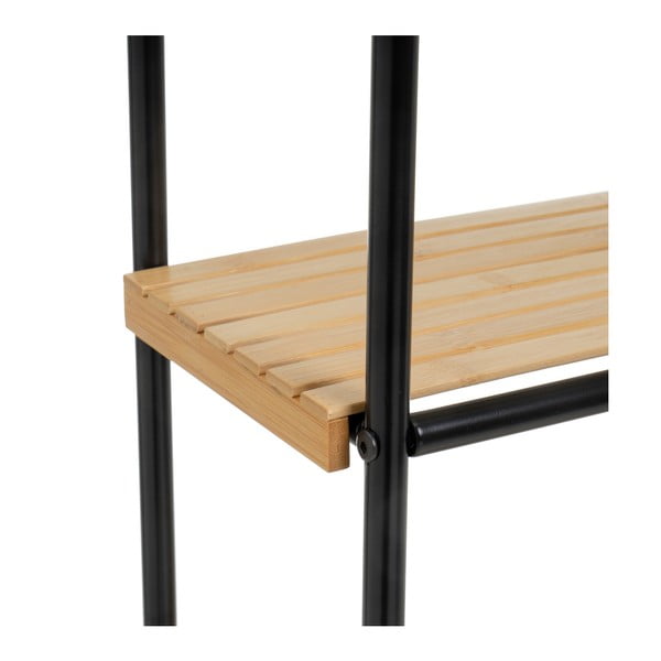 Iš bambuko pastatoma lentyna juodos spalvos/natūralios spalvos 41x77 cm – Casa Selección-image-3