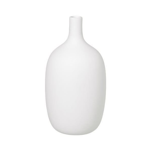 Balta keraminė vaza Blomus, aukštis 21 cm