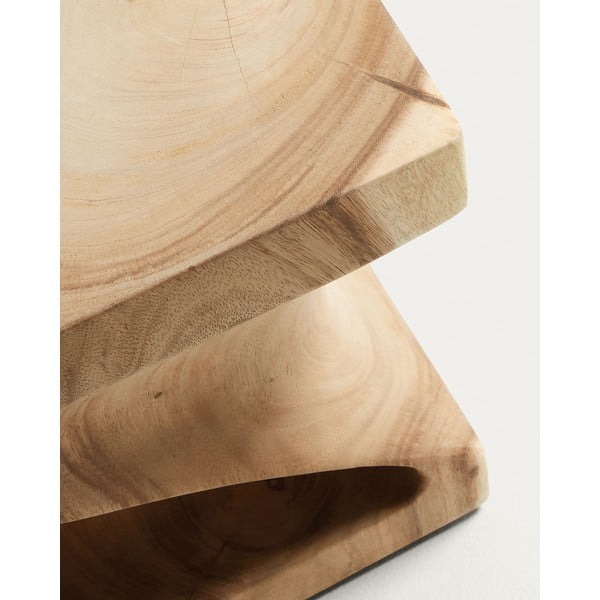 Šoninis stalas iš masyvios munggur medienos 30x30 cm Hakon – Kave Home-image-3