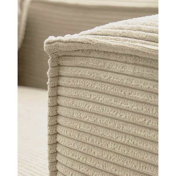 Smėlio spalvos sofa iš kordinio velveto 240 cm Blok – Kave Home-image-4
