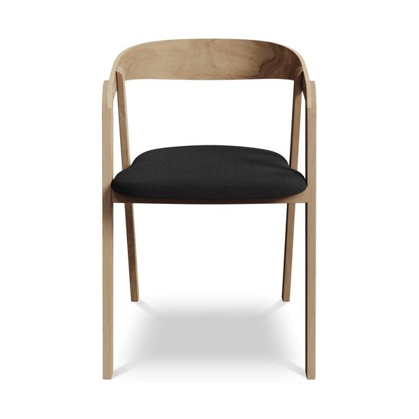 Juodos spalvos iš medienos masyvo valgomojo kėdė Erika – Makamii-image-1