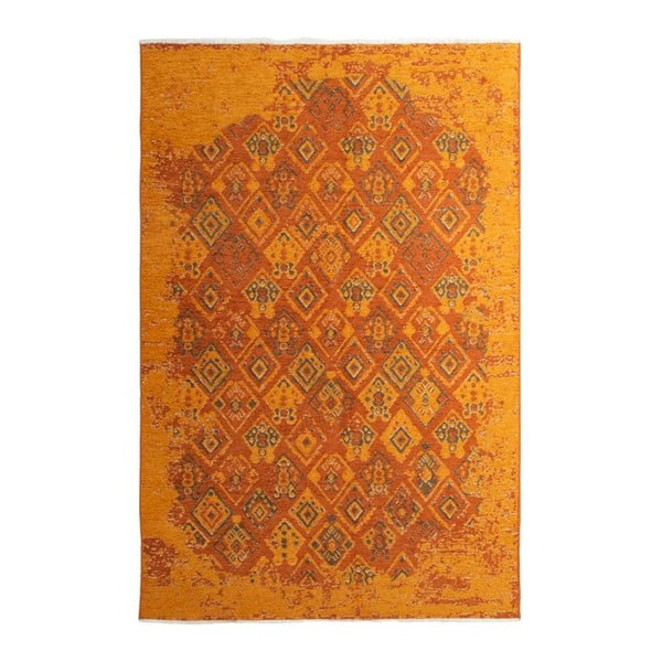 Abipusis oranžinės ir pilkos spalvos kilimas "Vitaus Normani", 77 x 200 cm