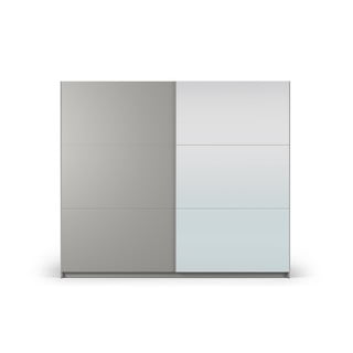 Pilka spinta su veidrodžiu ir stumdomomis durimis 250x215 cm Lisburn - Cosmopolitan Design
