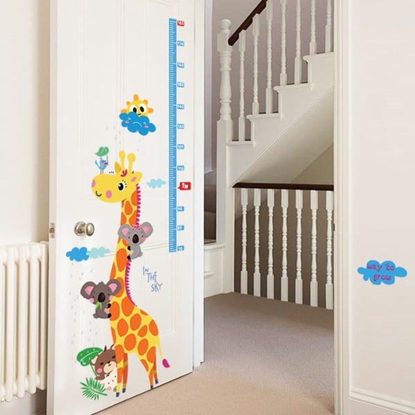 Metras vaikų lipdukas ant durų/ant sienos 60x120 cm Giraffe & Koalas – Ambiance-image-4