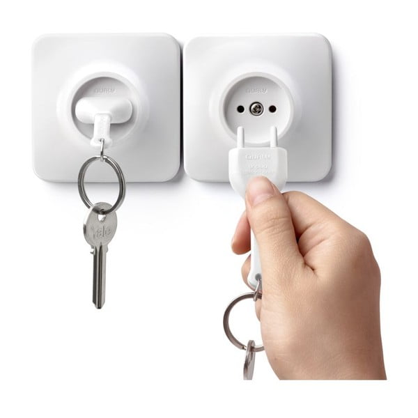 "Qualy Unplug" raktų pakabukas su baltu raktų pakabuku