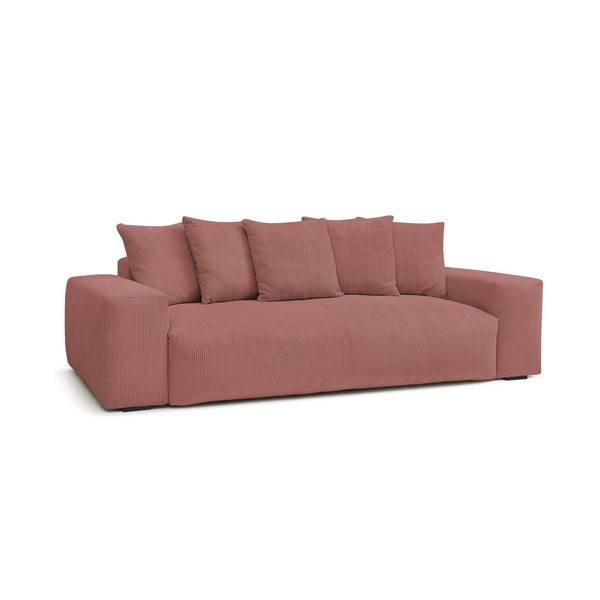 Iš kordinio velveto sofa šviesiai rožinės spalvos 280 cm Voltaire – Bobochic Paris-image-1