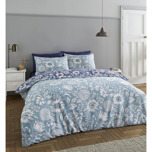 Žalios ir mėlynos spalvos patalynė 200x135 cm Tapestry Floral - Catherine Lansfield-image-1