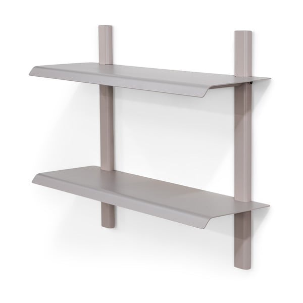 Taupe spalvos iš metalo kelių aukštų sieninė lentyna 60 cm Hola – Spinder Design-image-2