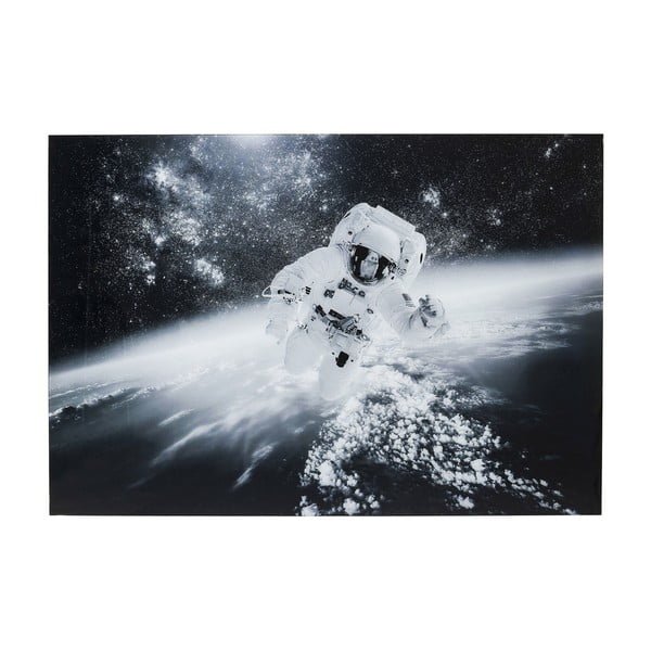 Stiklo juodai baltas paveikslas "Kare Design" Stiklo žmogus danguje, 150 x 100 cm