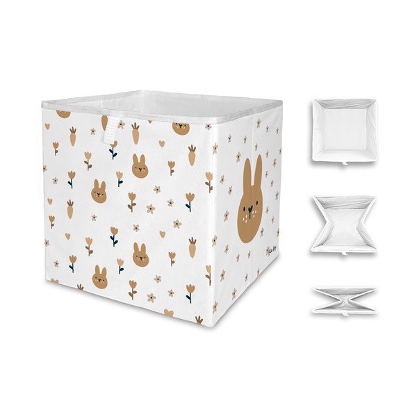 Iš tekstilės vaikiškas organizatorius baltos spalvos 32x32x32 cm Sweet Bunnies – Butter Kings-image-3