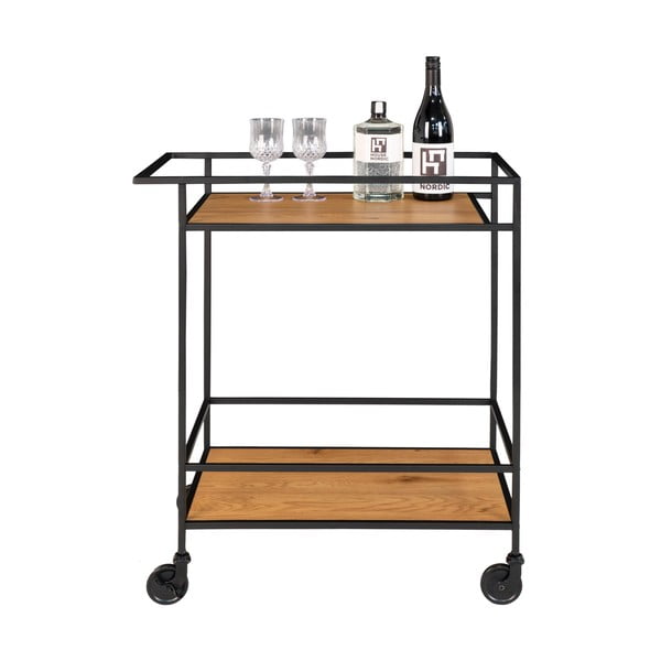 Baro vežimėlis su ąžuolo dekoro lentomis House Nordic Vita-image-4