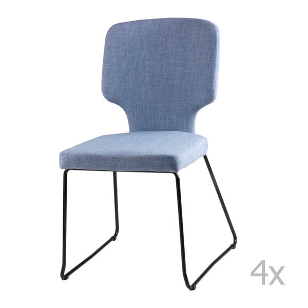 4 šviesiai mėlynų valgomojo kėdžių rinkinys sømcasa Dana