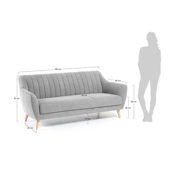 Šviesiai pilka sofa Kave Home Off-image-4