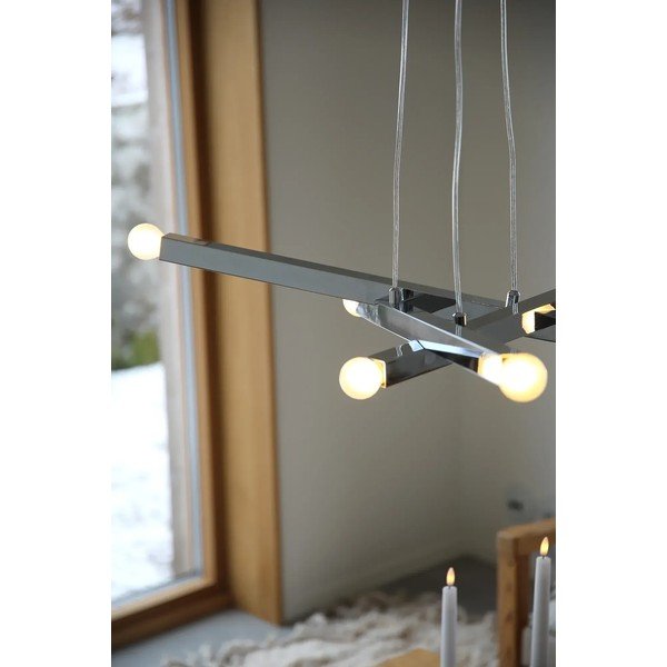 Sidabrinės spalvos iš metalo kabantis šviestuvas Stack – Markslöjd-image-2