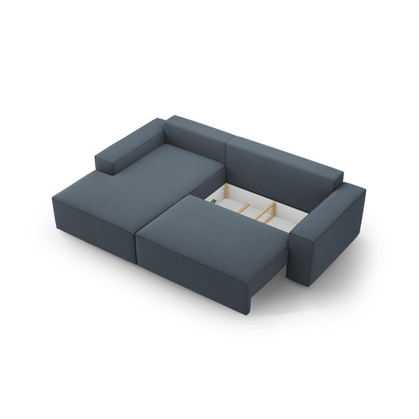 Sulankstoma kampinė sofa mėlynos spalvos (su kairiuoju kampu) Jodie – Micadoni Home-image-4