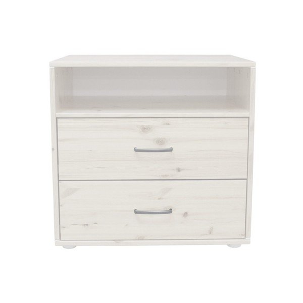 Šviesi vaikiška komoda iš pušies medienos su 2 stalčiais Flexa Classic-image-1