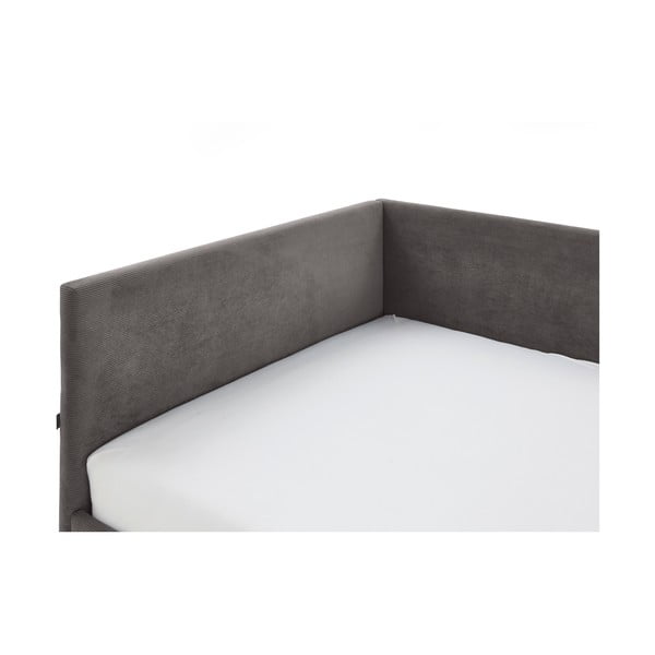 Antracito spalvos kampinė iš audinio vaikiška lova be grotelių 140x200 cm Cool – Meise Möbel-image-4